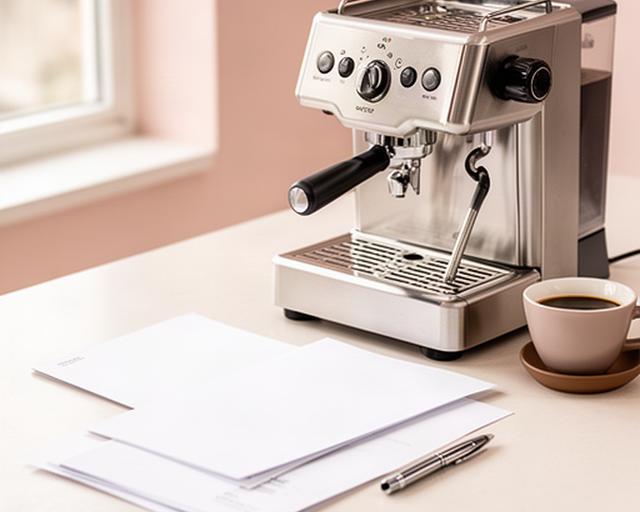 Kaffeemaschine und unterschriebene Geschäftsunterlagen auf einem hellen Beratungstisch